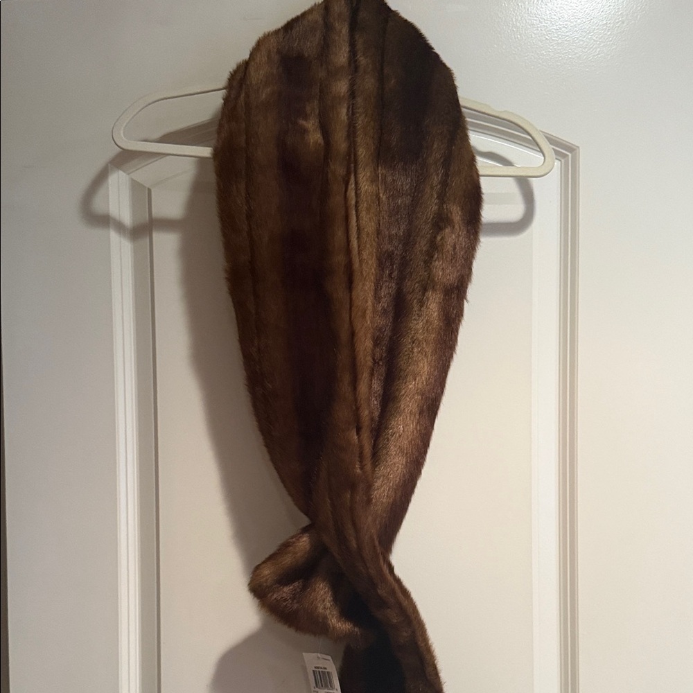 INC International Concepts Brown Faux Fur Scarf